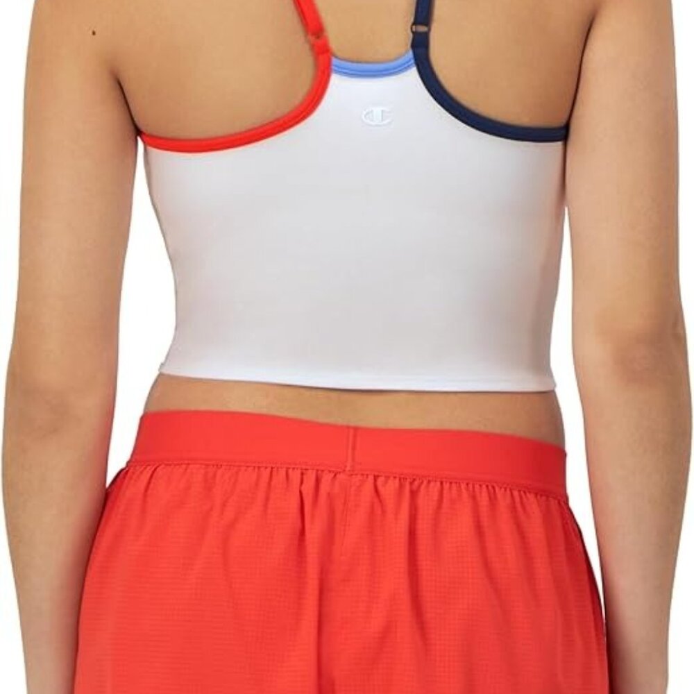 NWT Champion Soft Touch Longline Cropped Cami Shelf Bra XXL 2XL White Anti Odor - Picture 6 of 13